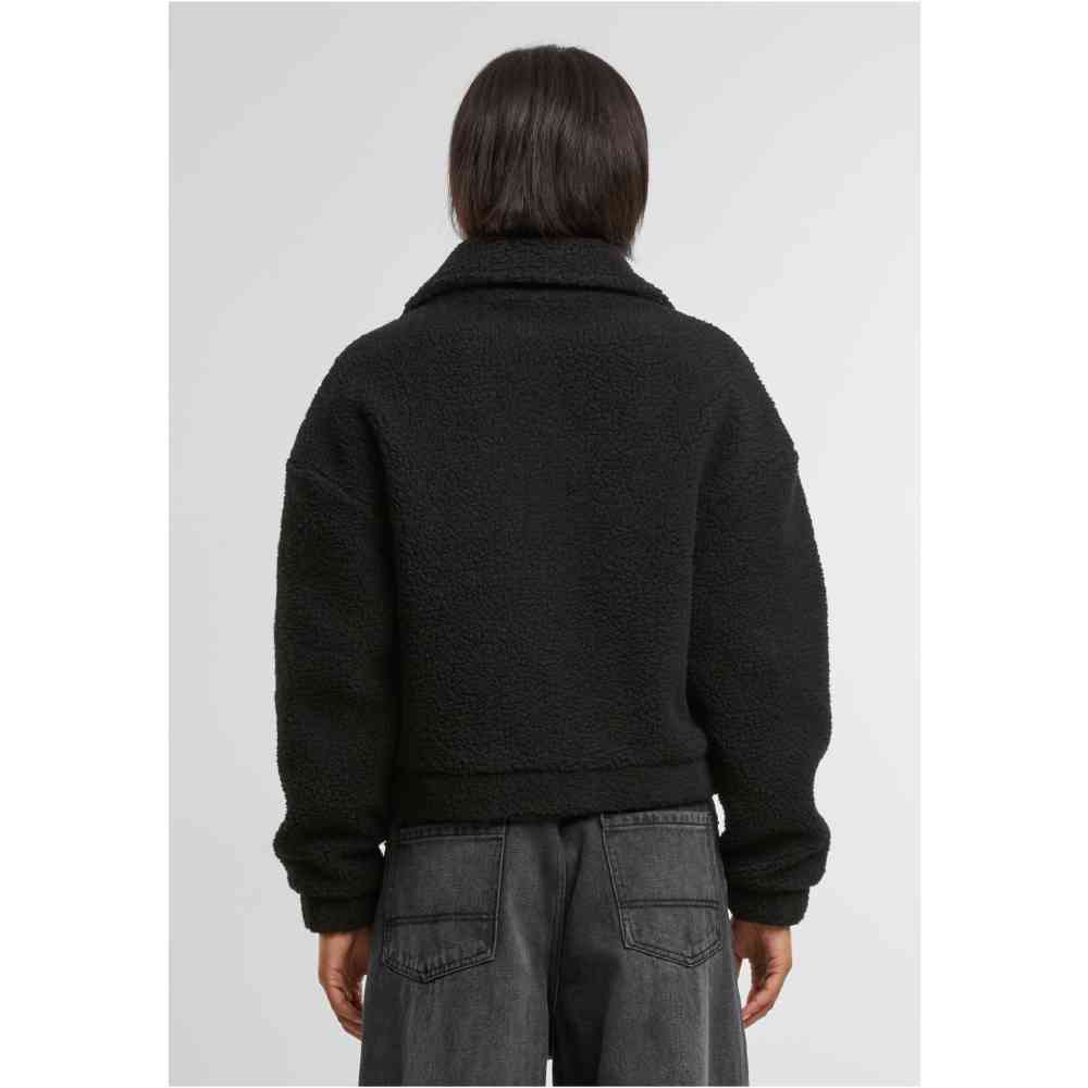 Urban Classics - Short Sherpa Button Jacket - Black